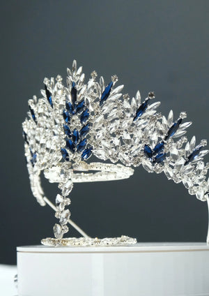 Zweifarbige Kristall-Brautkrone – auffällige Prinzessinnenkrone mit Silber- und Golddetails