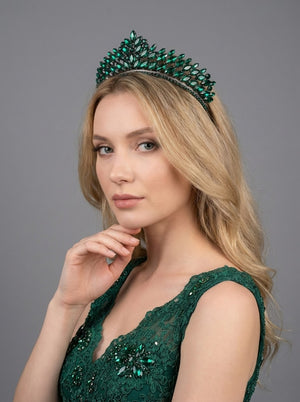 Mit Kristallsteinen funkelnd Brautkrone im Königinnen-Stil elegant Hochzeits-Haaraccessoire