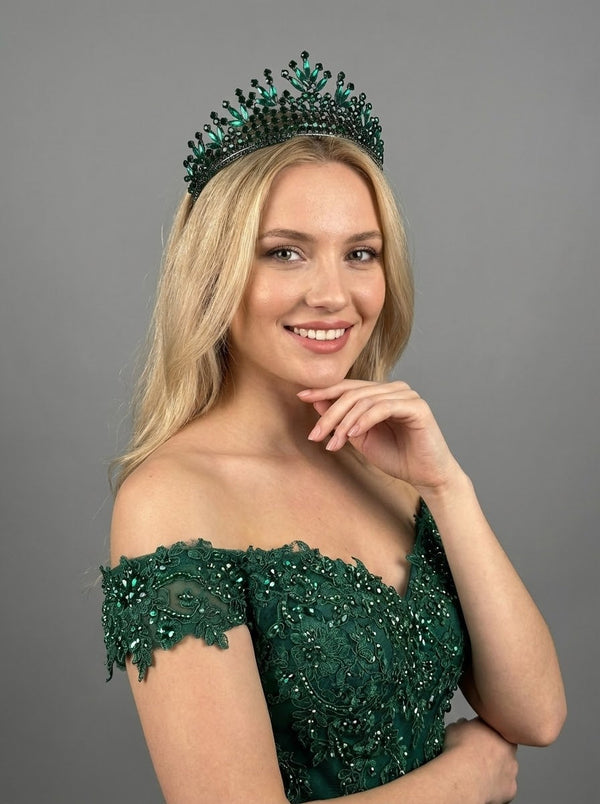 Mit Kristallsteinen funkelnd Brautkrone elegant Königinnen Modell Hochzeits-Haaraccessoire