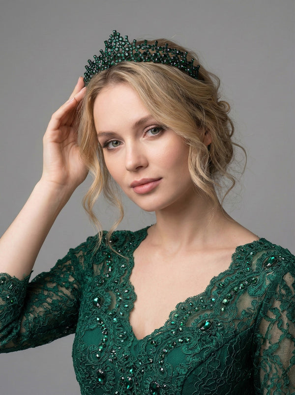 Mit Kristallsteinen elegant Brautkrone funkelnd Hochzeits-Haaraccessoire