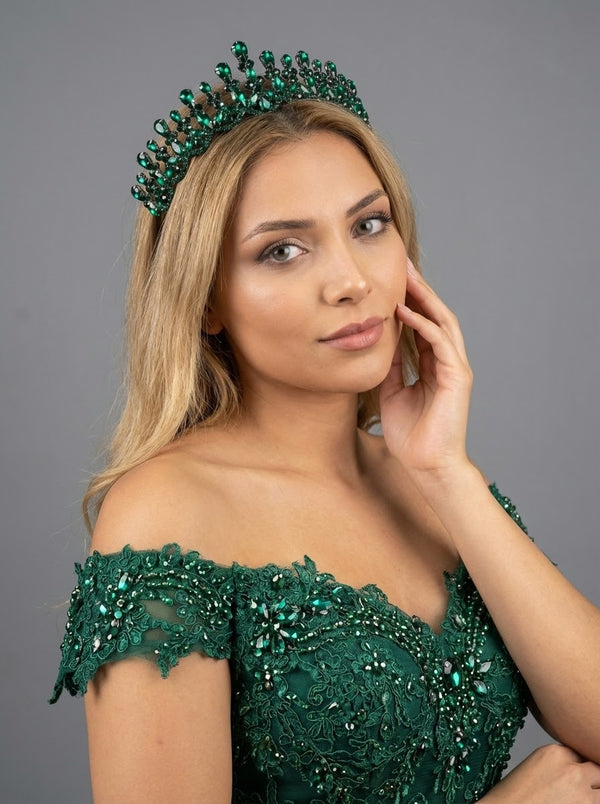 Mit Kristallsteinen funkelnd Brautkrone elegant Hochzeits-Haaraccessoire