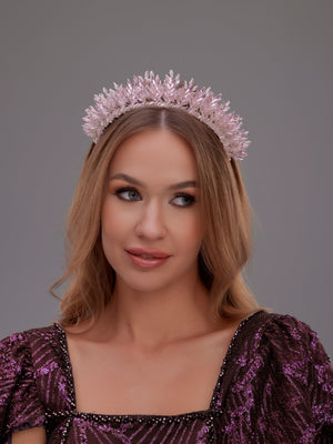 Elegant Braut Kristallkrone – Stein und mit Kristallperlen Hochzeits-Haaraccessoire