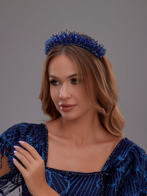 Elegant Braut Kristallkrone – Stein und mit Kristallperlen Hochzeits-Haaraccessoire
