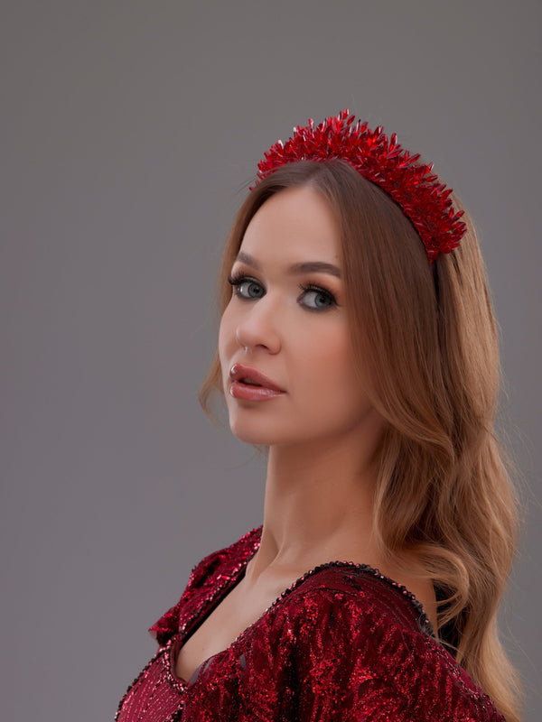 Elegant Braut Kristallkrone – Stein und mit Kristallperlen Hochzeits-Haaraccessoire