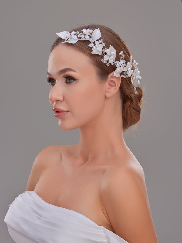 Mit Blumen Braut Haarreif