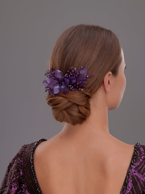 Elegant handgefertigt Kristall mit Blumen Haarkamm – Braut und besonders Anlass Haaraccessoire