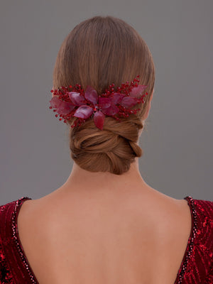Elegant handgefertigt Kristall mit Blumen Haarkamm – Braut und besonders Anlass Haaraccessoire