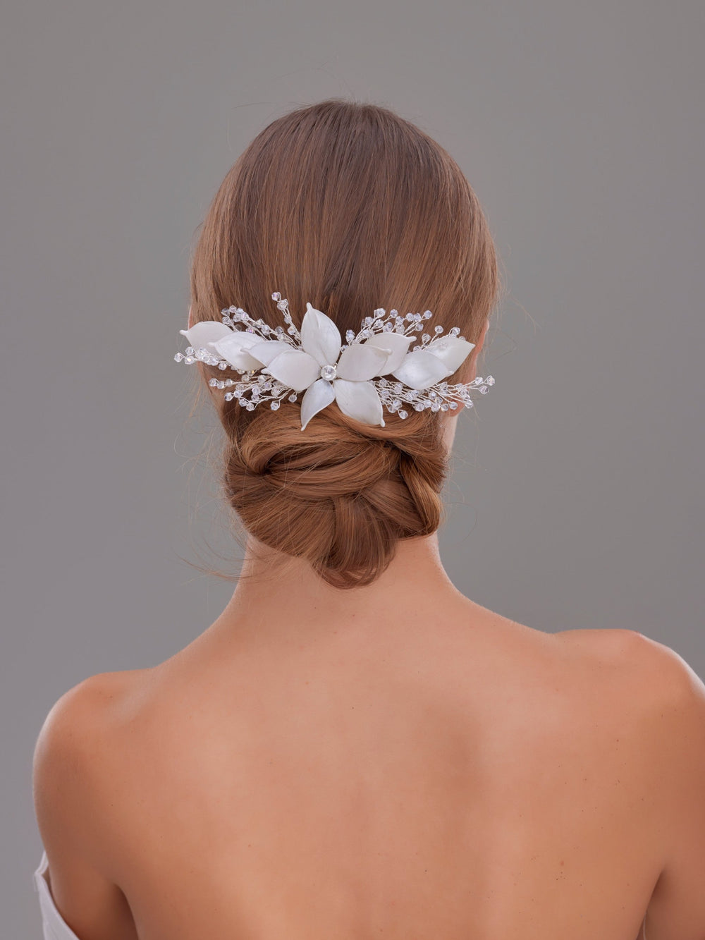 Elegant handgefertigt Kristall mit Blumen Haarkamm – Braut und besonders Anlass Haaraccessoire