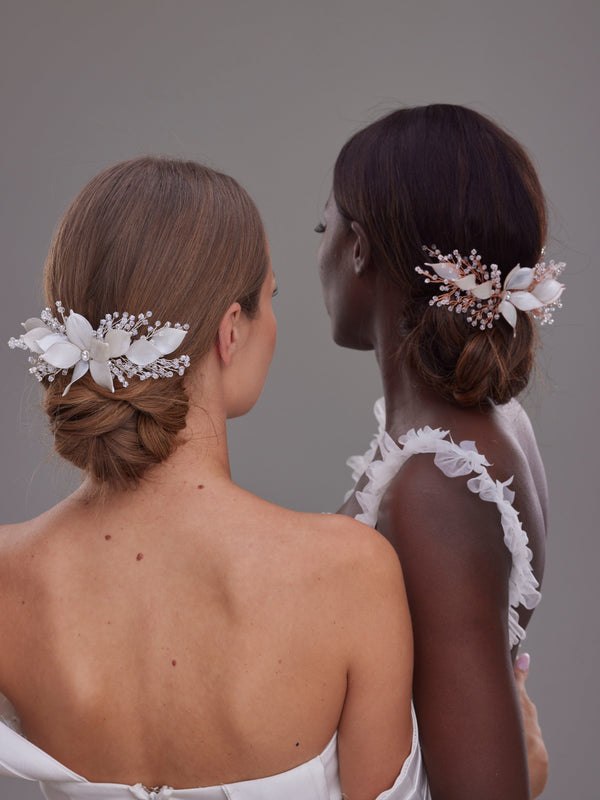 Elegant handgefertigt Kristall mit Blumen Haarkamm – Braut und besonders Anlass Haaraccessoire