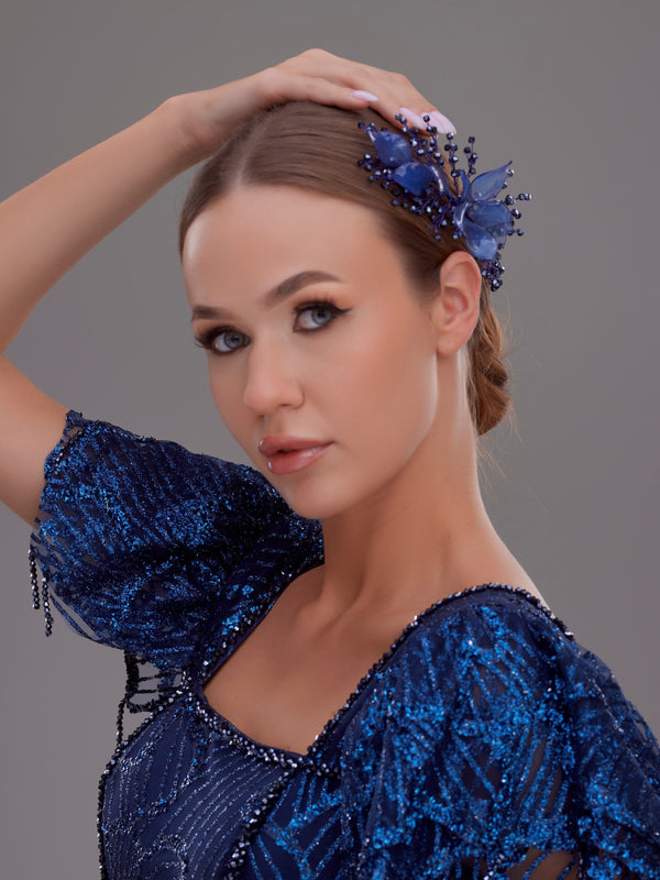 Elegant handgefertigt Kristall mit Blumen Haarkamm – Braut und besonders Anlass Haaraccessoire