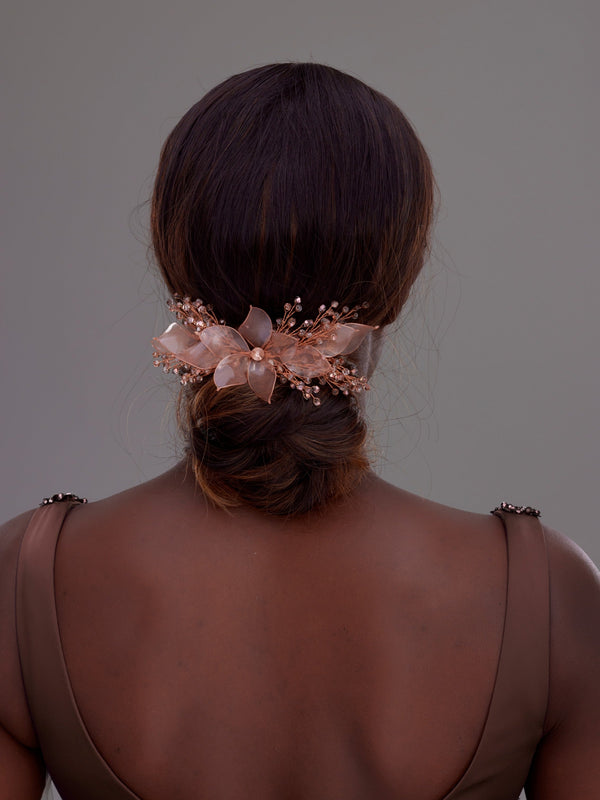 Elegant handgefertigt Kristall mit Blumen Haarkamm – Braut und besonders Anlass Haaraccessoire