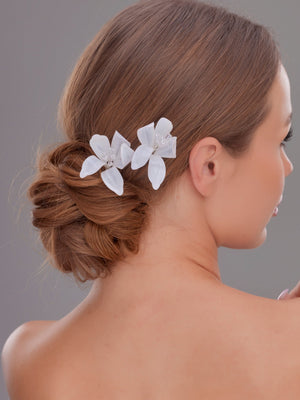 2-teilig Tropfen mit Kristalldetails, mit Blumen Haaraccessoire