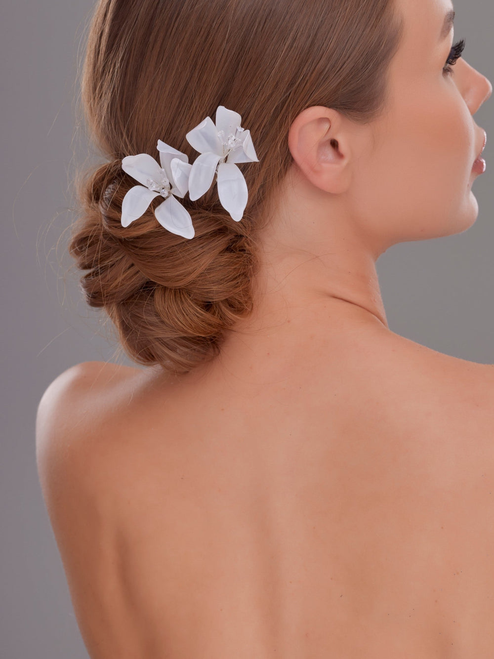 2-teilig Tropfen mit Kristalldetails, mit Blumen Haaraccessoire