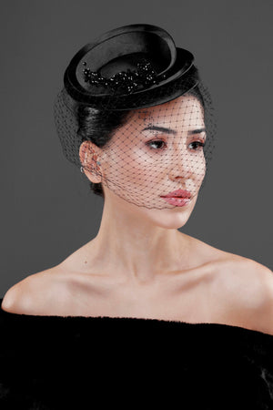 Vintage im französischen Stil Voilette-Hut – mit Netzdetail elegant Braut Accessoire