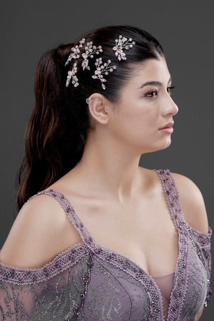 Kristall mit Zweigen Haaraccessoire – elegant & funkelnd Braut Haarspange