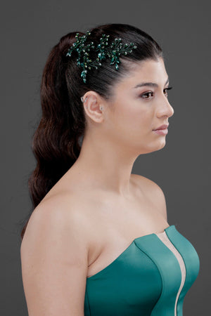 Kristall mit Zweigen Haaraccessoire – elegant & funkelnd Braut Haarspange