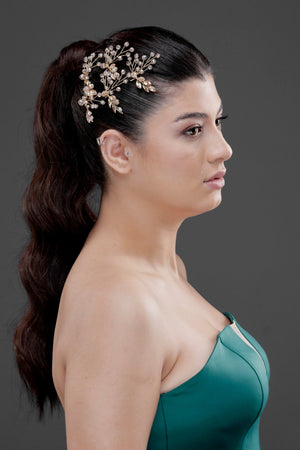Kristall mit Zweigen Haaraccessoire – elegant & funkelnd Braut Haarspange