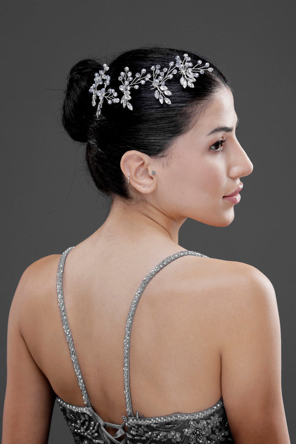 Kristall mit Zweigen Haaraccessoire – elegant & funkelnd Braut Haarspange