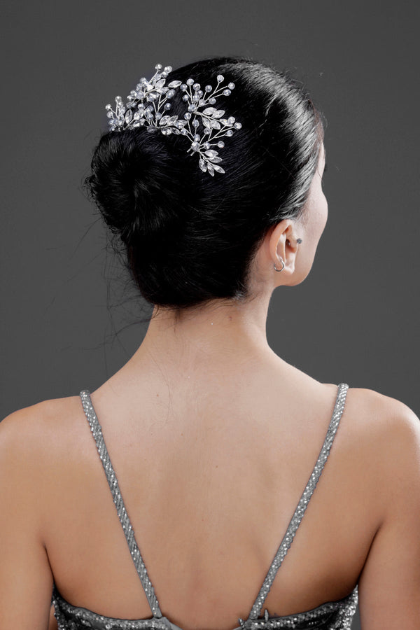 Kristall mit Zweigen Haaraccessoire – elegant & funkelnd Braut Haarspange