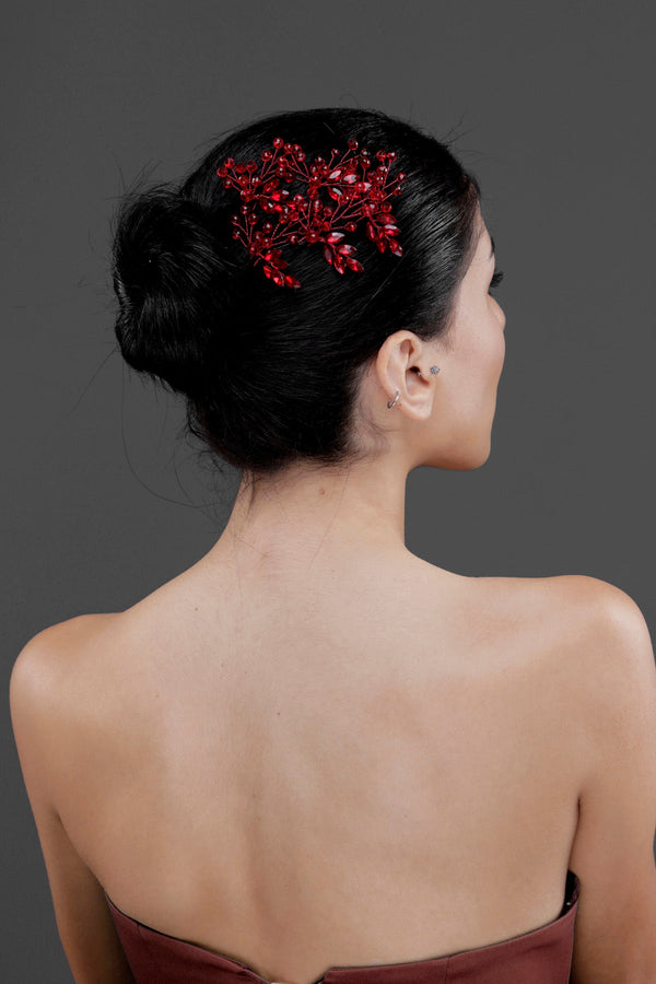 Kristall mit Zweigen Haaraccessoire – elegant & funkelnd Braut Haarspange