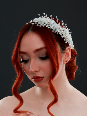 Kristall und Perlen mit Details Braut-Haaraccessoire