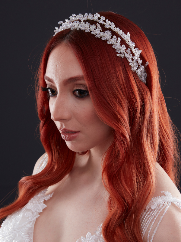Zweireihig Kristall-Brautkrone – elegant und funkelnd Haaraccessoire
