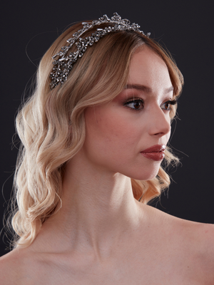 Zweireihig Kristall-Brautkrone – elegant und funkelnd Haaraccessoire