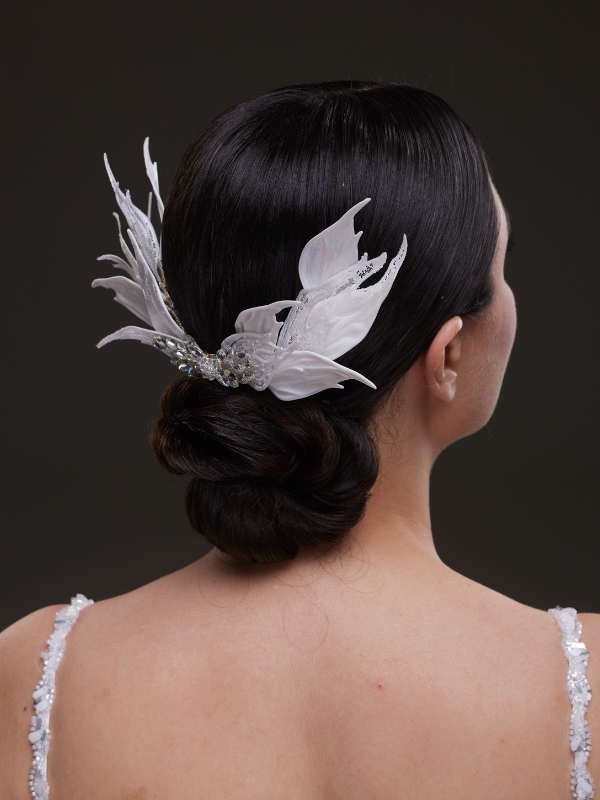 Flügelförmig Weiß Braut-Haaraccessoire