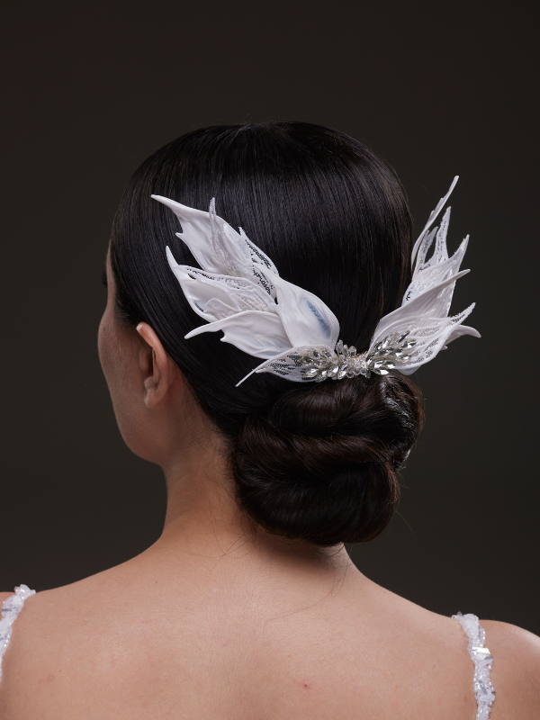 Flügelförmig Weiß Braut-Haaraccessoire