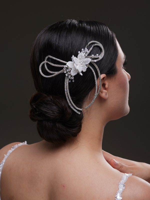 Blumen und mit Kristalldetails Haaraccessoire
