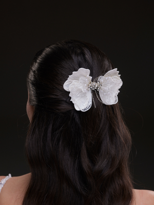 Kristall und Spitze Drahtdetails seitlich mit Spange Modell