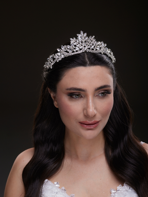 Mit Kristallsteinen mit Blattmotiv Brautkrone funkelnd Hochzeits-Haaraccessoire