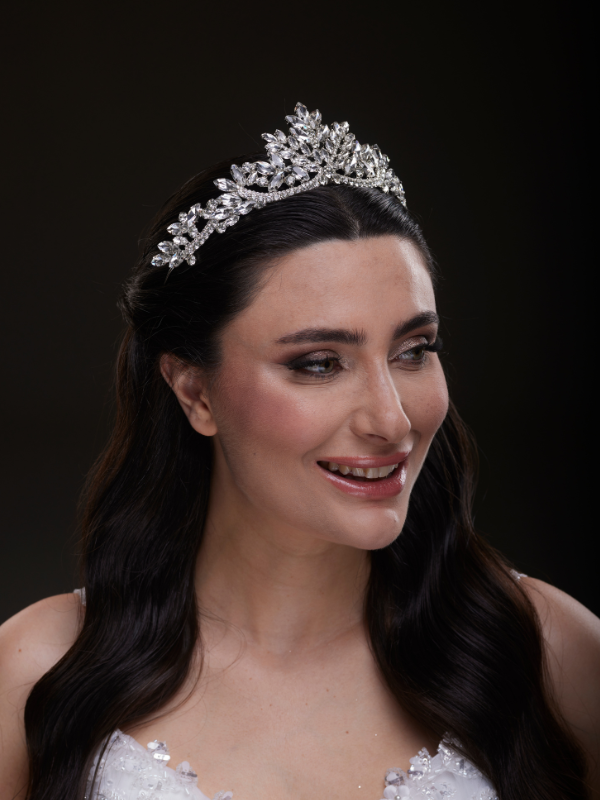 Mit Kristallsteinen mit Blattmotiv Brautkrone funkelnd Hochzeits-Haaraccessoire