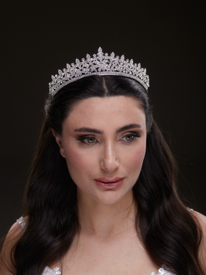 Mit Kristallsteinen funkelnd Brautkrone elegant Königinnen Modell Hochzeits-Haaraccessoire