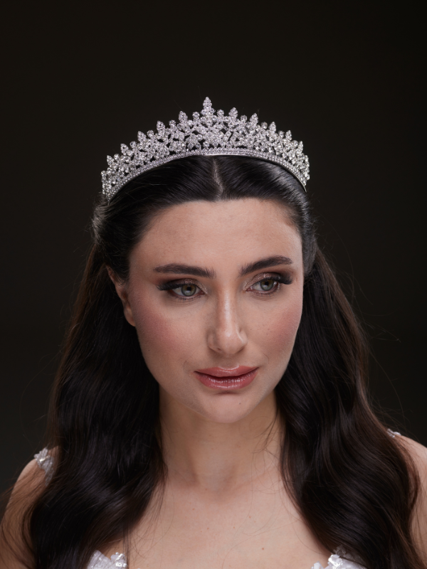 Mit Kristallsteinen funkelnd Brautkrone elegant Königinnen Modell Hochzeits-Haaraccessoire