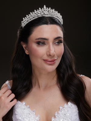 Mit Kristallsteinen funkelnd Brautkrone elegant Königinnen Modell Hochzeits-Haaraccessoire
