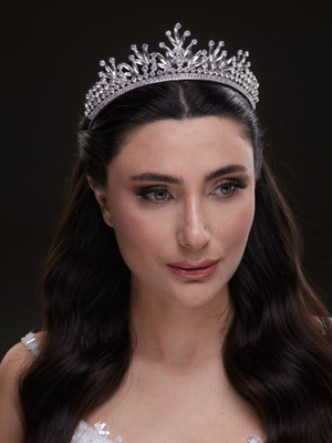 Mit Kristallsteinen funkelnd Brautkrone elegant Königinnen Modell Hochzeits-Haaraccessoire