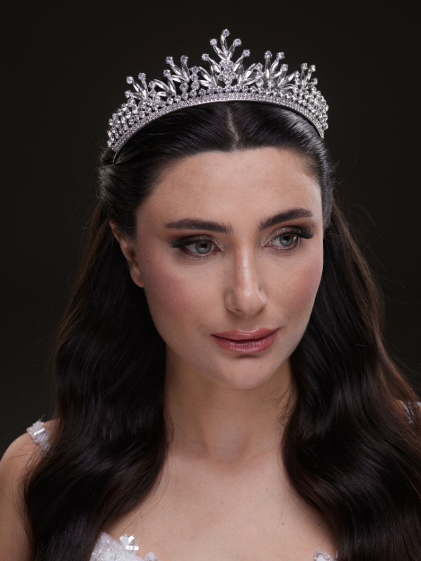 Mit Kristallsteinen funkelnd Brautkrone elegant Königinnen Modell Hochzeits-Haaraccessoire