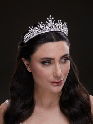 Mit Kristallsteinen funkelnd Brautkrone elegant Königinnen Modell Hochzeits-Haaraccessoire