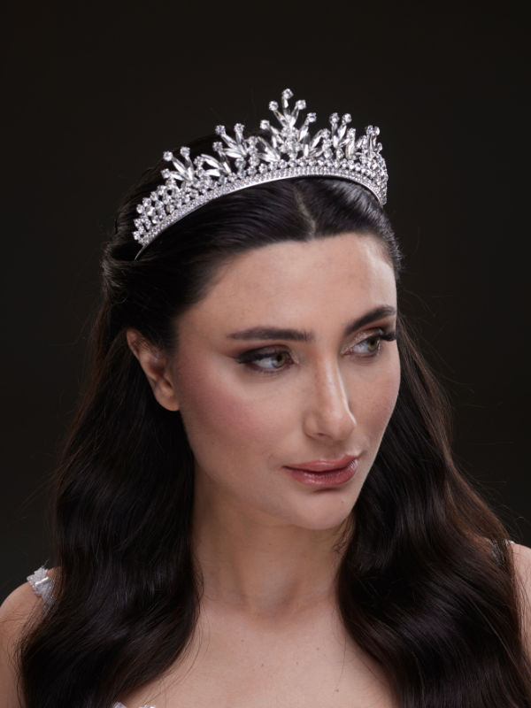 Mit Kristallsteinen funkelnd Brautkrone elegant Königinnen Modell Hochzeits-Haaraccessoire