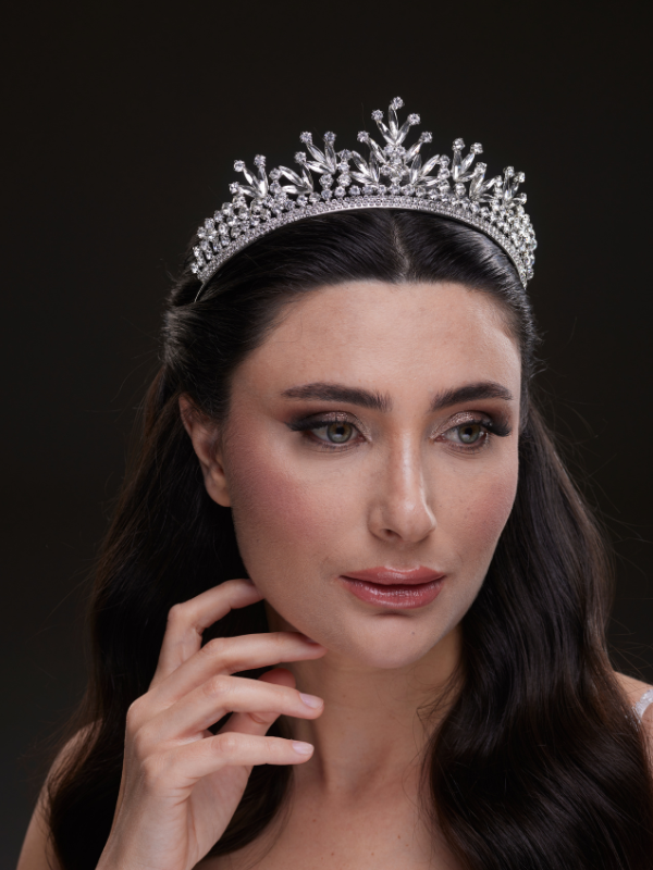 Mit Kristallsteinen funkelnd Brautkrone elegant Königinnen Modell Hochzeits-Haaraccessoire