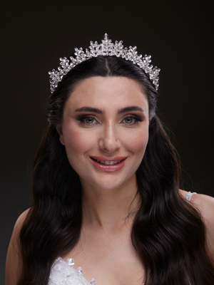 Mit Kristallsteinen funkelnd Brautkrone elegant Königinnen Modell Hochzeits-Haaraccessoire