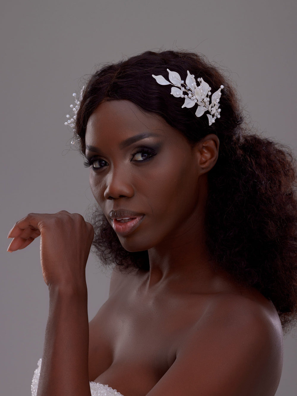 2-teilig mit Blumen Haaraccessoire